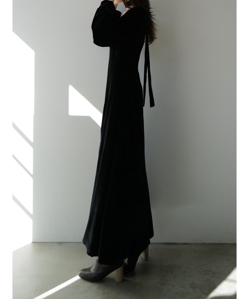 velour tie flare dress（ワンピース）｜celon（セロン）の