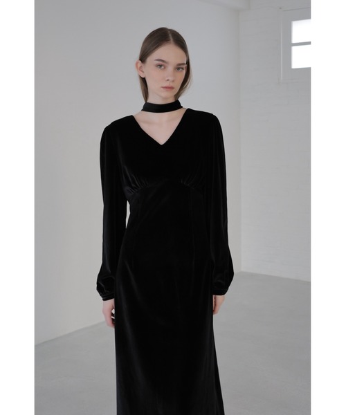 velour tie flare dress（ワンピース）｜celon（セロン）の