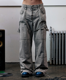OPEN DOUBLE KNEE PANTS GREY