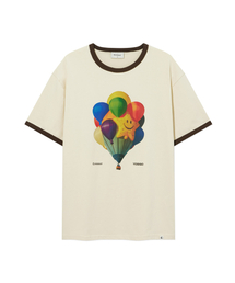 COVERNAT | [YOSIGO] バルーンフェスティバルリンガーTシャツ バター(Tシャツ/カットソー)