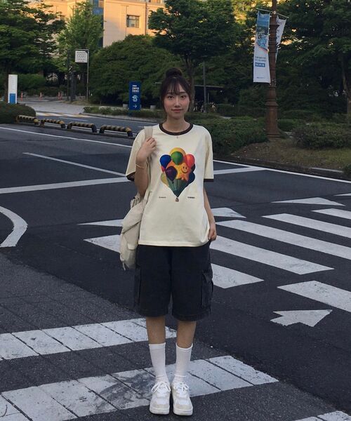 COVERNAT（カバーナット）の「[YOSIGO] バルーンフェスティバルリンガーTシャツ バター（Tシャツ/カットソー・レディース・その他・S/M/L/XL/XS/XXL）」の9枚目の写真