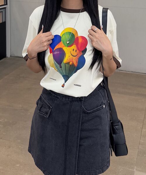 COVERNAT（カバーナット）の「[YOSIGO] バルーンフェスティバルリンガーTシャツ バター（Tシャツ/カットソー・レディース・その他・S/M/L/XL/XS/XXL）」の7枚目の写真