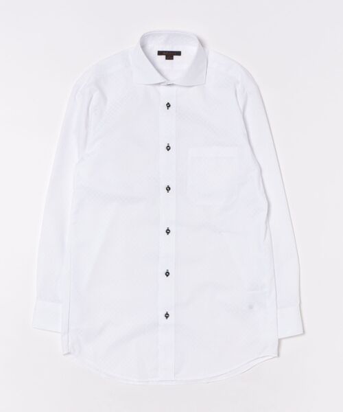 m.f.editorial(エムエフエディトリアル)の「ワイシャツ メンズ ノンアイロン 綿混 カッタウェイ 長袖 ビジネス ドレス NEWスタンダードフィット(ビジネスシャツ・メンズ・ホワイト・首回り39cm-裄丈84cm/首回り41cm-裄丈82cm/首回り41cm-裄丈86cm/首回り43cm-裄丈82cm/首回り43cm-裄丈86cm/首回り45cm-裄丈86cm/首回り37cm-裄丈80cm/首回り39cm-裄丈80cm)」の2枚目の写真
