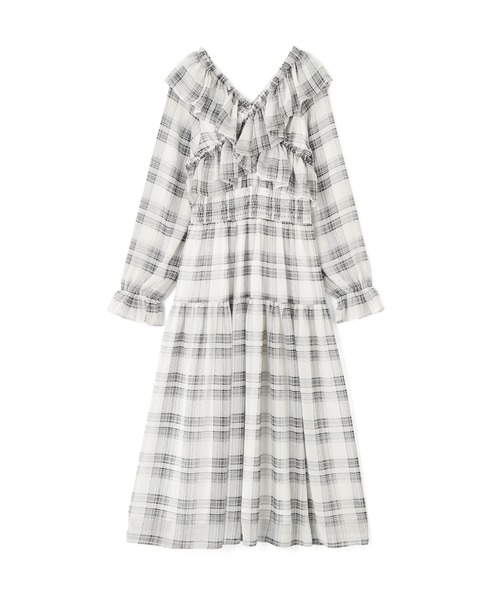 JILL by JILL STUART（ジルバイジルスチュアート）の「クロスフリルワンピース（ワンピース・レディース・ホワイト系その他/ブラック系その他・FREE）」の3枚目の写真