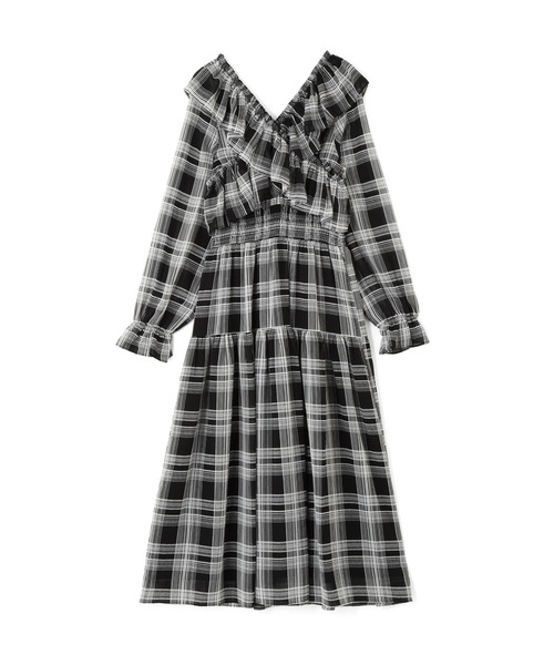 JILL by JILL STUART（ジルバイジルスチュアート）の「クロスフリルワンピース（ワンピース・レディース・ホワイト系その他/ブラック系その他・FREE）」の5枚目の写真