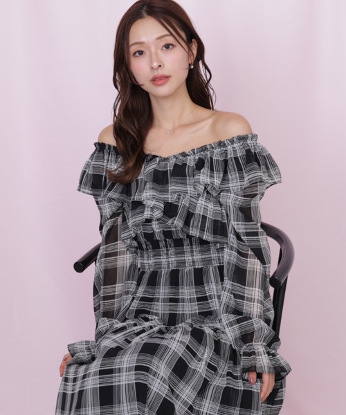 JILL by JILL STUART（ジルバイジルスチュアート）の「クロスフリルワンピース（ワンピース・レディース・ホワイト系その他/ブラック系その他・FREE）」の12枚目の写真