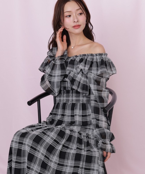 JILL by JILL STUART（ジルバイジルスチュアート）の「クロスフリルワンピース（ワンピース・レディース・ホワイト系その他/ブラック系その他・FREE）」の14枚目の写真