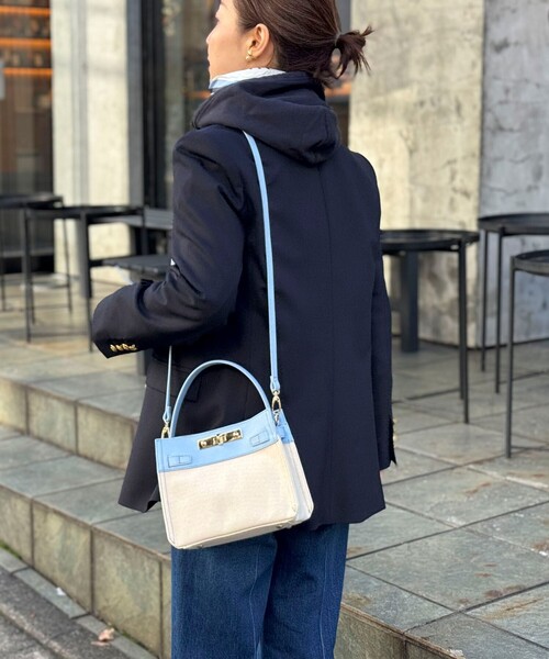 NOLLEY’S（ノーリーズ）の「HINERI　キャンバスコンビS（ショルダーバッグ・レディース・イエロー/ピンク/グレイッシュベージュ/ライトブルー・FREE）」の10枚目の写真