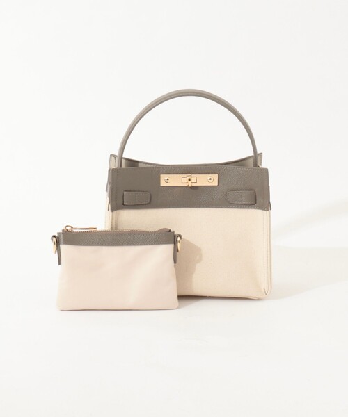 NOLLEY’S（ノーリーズ）の「HINERI　キャンバスコンビS（ショルダーバッグ・レディース・イエロー/ピンク/グレイッシュベージュ/ライトブルー・FREE）」の19枚目の写真