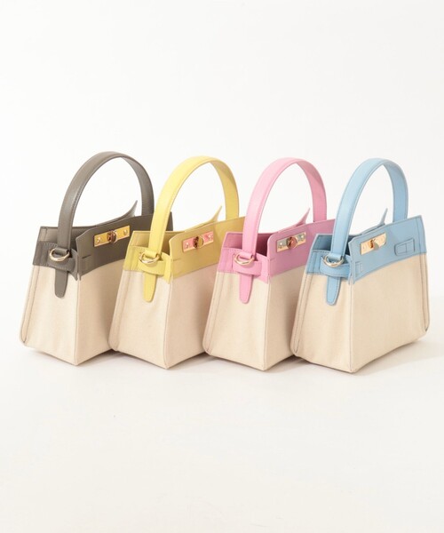 NOLLEY’S（ノーリーズ）の「HINERI　キャンバスコンビS（ショルダーバッグ・レディース・イエロー/ピンク/グレイッシュベージュ/ライトブルー・FREE）」の21枚目の写真
