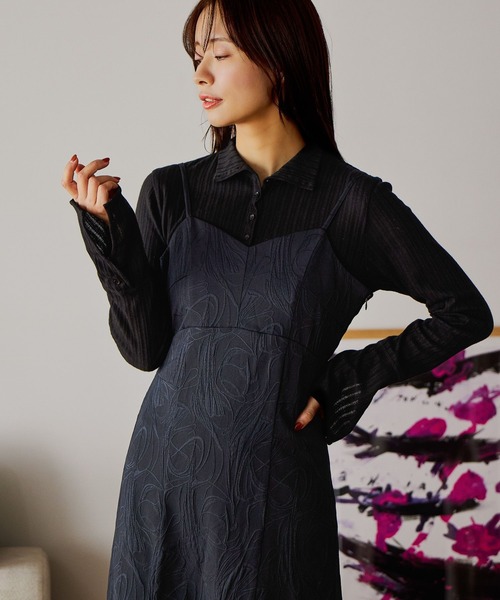 mysty woman（ミスティウーマン）の「襟2WAYカットソー 643323（Tシャツ/カットソー・レディース・グレー/アイボリー/ブラック・FREE）」の3枚目の写真