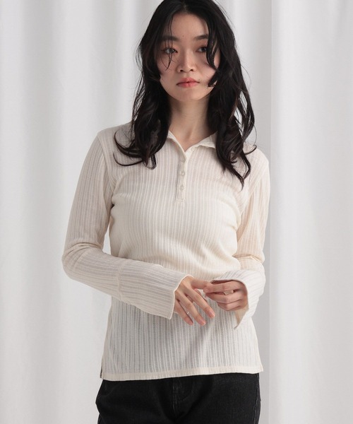 mysty woman（ミスティウーマン）の「襟2WAYカットソー 643323（Tシャツ/カットソー・レディース・グレー/アイボリー/ブラック・FREE）」の13枚目の写真