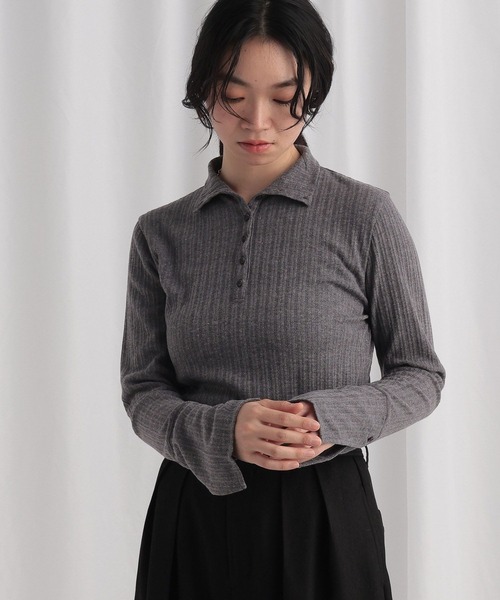 mysty woman（ミスティウーマン）の「襟2WAYカットソー 643323（Tシャツ/カットソー・レディース・グレー/アイボリー/ブラック・FREE）」の15枚目の写真