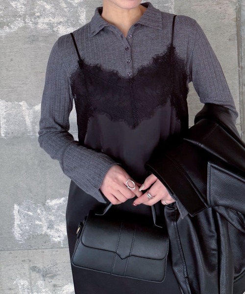 mysty woman（ミスティウーマン）の「襟2WAYカットソー 643323（Tシャツ/カットソー・レディース・グレー/アイボリー/ブラック・FREE）」の19枚目の写真