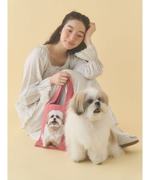 merry jenny（メリージェニー）の「おすわりモコゾウニットbag（ハンドバッグ・レディース・ピンク・FREE）」の6枚目の写真