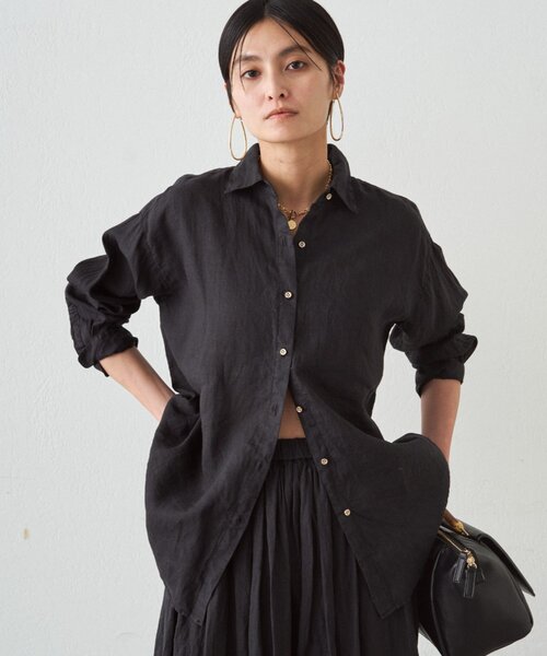loungedress　ラウンジドレス　ブラウス　ブラック　B969 ダブルクロスVブラウス | LOUNGEDRESS(ラウンジドレス)レディース