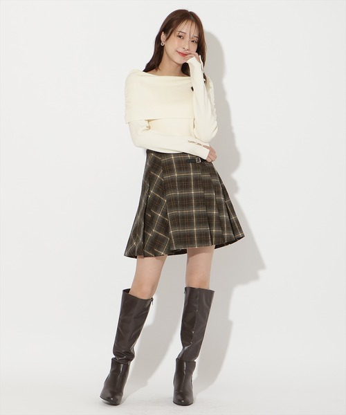 AND COUTURE（アンドクチュール）の「オフショルプルオーバー（ニット/セーター・レディース・ピンク/ブラック/サックスブルー/アイボリー/レッド・FREE）」の20枚目の写真