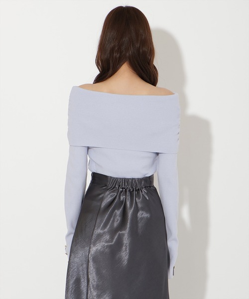AND COUTURE（アンドクチュール）の「オフショルプルオーバー（ニット/セーター・レディース・ピンク/ブラック/サックスブルー/アイボリー/レッド・FREE）」の9枚目の写真