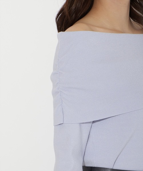 AND COUTURE（アンドクチュール）の「オフショルプルオーバー（ニット/セーター・レディース・ピンク/ブラック/サックスブルー/アイボリー/レッド・FREE）」の10枚目の写真