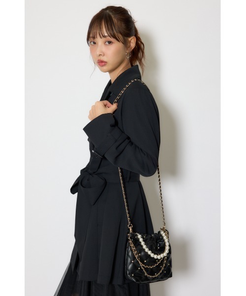 rienda（リエンダ）の「チェーンデコレーションミニバッグ 春服（ショルダーバッグ・レディース・ホワイト/ブラック/レッド/ブルー・FREE）」の5枚目の写真