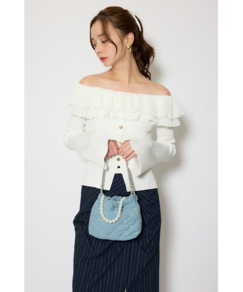 rienda（リエンダ）の「チェーンデコレーションミニバッグ 春服（ショルダーバッグ・レディース・ホワイト/ブラック/レッド/ブルー・FREE）」の11枚目の写真