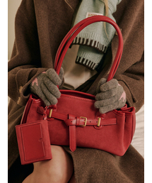 ALLINCOMPLETE（オールインコンプリート）の「ルジェスエードバッグ（レッド）（ショルダーバッグ）」