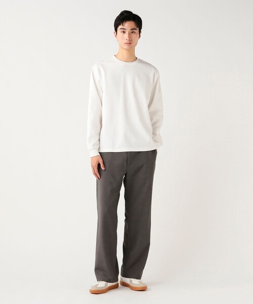 BEAMS HEART(ビームスハート)の「【6/18値下げ】ステッチ ダンボール ロングスリーブ(吸水速乾・毛玉軽減)(Tシャツ/カットソー・メンズ・ネイビー/オフホワイト・M/S/XL/L)」の3枚目の写真