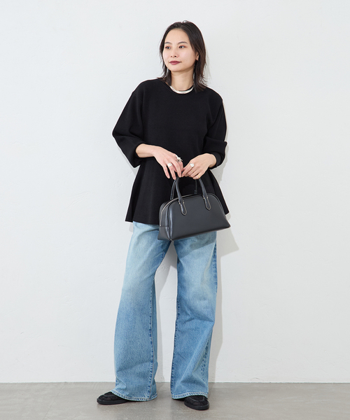 JOURNAL STANDARD(ジャーナルスタンダード)の「ウォッシャブルペプラムプルオーバー(ニット/セーター・レディース・ブラック/ホワイト・FREE)」の9枚目の写真