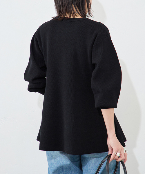 JOURNAL STANDARD(ジャーナルスタンダード)の「ウォッシャブルペプラムプルオーバー(ニット/セーター・レディース・ブラック/ホワイト・FREE)」の14枚目の写真