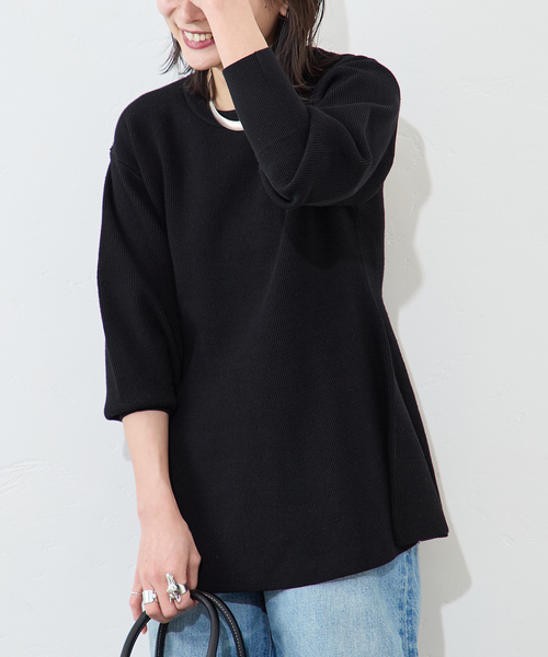 JOURNAL STANDARD(ジャーナルスタンダード)の「ウォッシャブルペプラムプルオーバー(ニット/セーター・レディース・ブラック/ホワイト・FREE)」の15枚目の写真