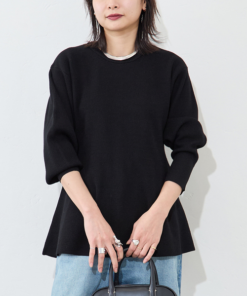 JOURNAL STANDARD(ジャーナルスタンダード)の「ウォッシャブルペプラムプルオーバー(ニット/セーター・レディース・ホワイト/ブラック・FREE)」の17枚目の写真