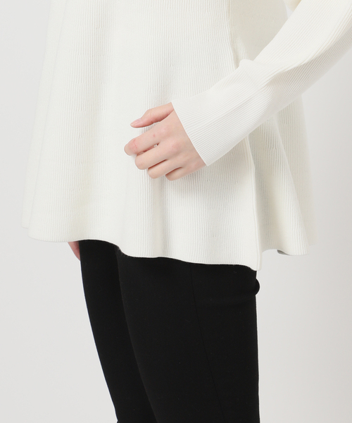 JOURNAL STANDARD(ジャーナルスタンダード)の「ウォッシャブルペプラムプルオーバー(ニット/セーター・レディース・ブラック/ホワイト・FREE)」の5枚目の写真