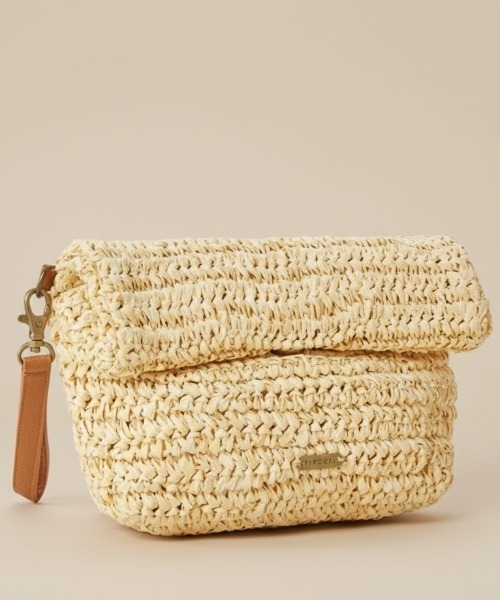 rip curl(リップカール)の「【RIPCURL(リップカール)】L ESSENTIALS STRAW WALLET/ストラップ付き ミニクラッチバッグ ラフィア藁 ハンドメイド(クラッチバッグ・レディース・ナチュラル・FREE)」の1枚目の写真