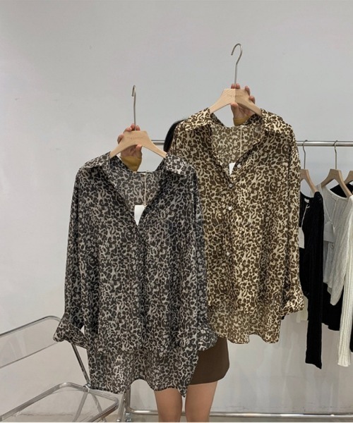 Ritzy(リッツィー)の「ヒョウ柄ボリュームスリーブシャツ(シャツ/ブラウス・レディース・ブラック/モカ・L/M)」の10枚目の写真