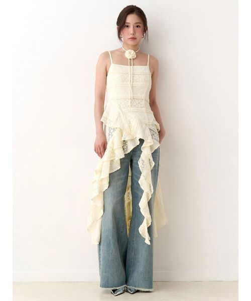 CALNAMUR(カルナムール)の「アシンメトリーヘムワンピース(ワンピース・レディース・ブラック/オフホワイト/イエロー・FREE)」の3枚目の写真