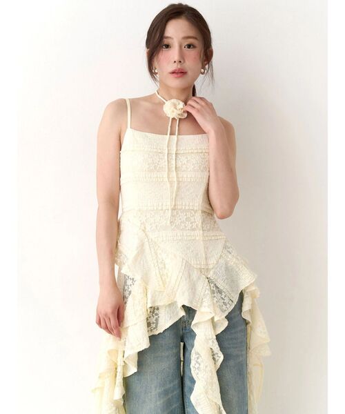 CALNAMUR(カルナムール)の「アシンメトリーヘムワンピース(ワンピース・レディース・ブラック/オフホワイト/イエロー・FREE)」の14枚目の写真