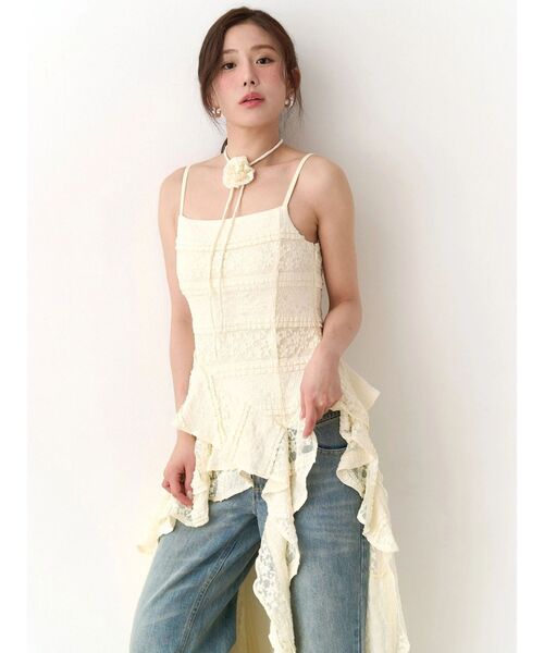 CALNAMUR(カルナムール)の「アシンメトリーヘムワンピース(ワンピース・レディース・ブラック/オフホワイト/イエロー・FREE)」の15枚目の写真