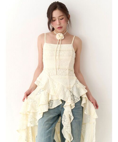 CALNAMUR(カルナムール)の「アシンメトリーヘムワンピース(ワンピース・レディース・ブラック/オフホワイト/イエロー・FREE)」の16枚目の写真