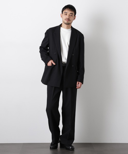 NANO universe(ナノユニバース)の「Reflax(R)オックスストレートパンツ(セットアップ可)(その他パンツ・メンズ・ブラック/ベージュ/カーキ・M/L)」の12枚目の写真