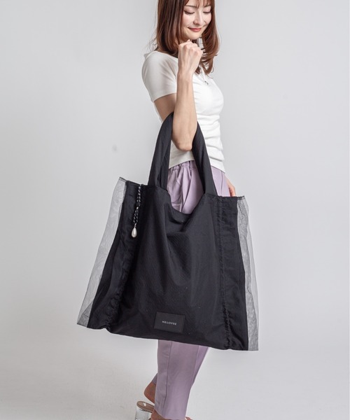 HELOYSE（エロイーズ）の「【HELOYSE/エロイーズ】チュールトートバッグ　candy tulle tote（トートバッグ・レディース・ブラック/ベージュ・FREE）」の7枚目の写真