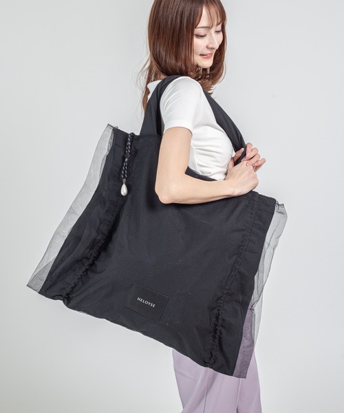 HELOYSE（エロイーズ）の「【HELOYSE/エロイーズ】チュールトートバッグ　candy tulle tote（トートバッグ・レディース・ブラック/ベージュ・FREE）」の8枚目の写真