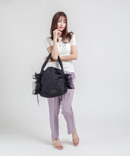 HELOYSE（エロイーズ）の「【HELOYSE/エロイーズ】チュールトートバッグ　candy tulle tote（トートバッグ・レディース・ブラック/ベージュ・FREE）」の18枚目の写真
