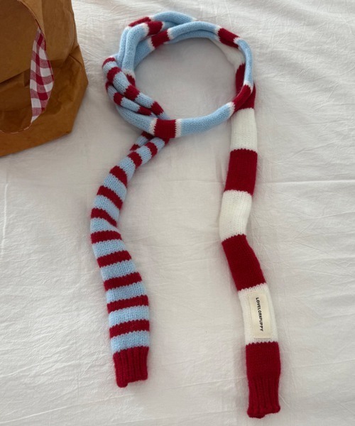 Vipoa(ヴィポア)の「ボーダーロングスキニーマフラー(マフラー・レディース・レッド系その他/ブラック/グレー系その他/ブルー・FREE)」の11枚目の写真