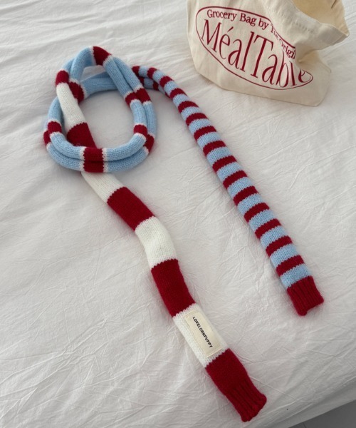 Vipoa(ヴィポア)の「ボーダーロングスキニーマフラー(マフラー・レディース・レッド系その他/ブラック/グレー系その他/ブルー・FREE)」の12枚目の写真