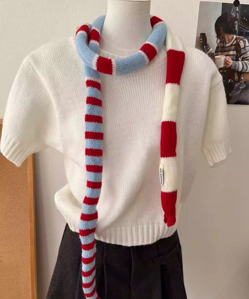 Vipoa(ヴィポア)の「ボーダーロングスキニーマフラー(マフラー・レディース・レッド系その他/ブラック/グレー系その他/ブルー・FREE)」の13枚目の写真