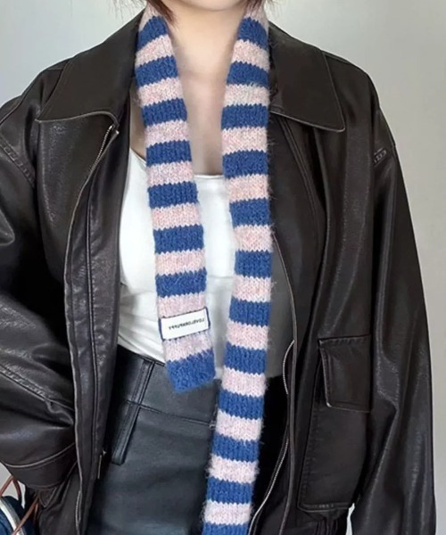 Vipoa(ヴィポア)の「ボーダーロングスキニーマフラー(マフラー・レディース・レッド系その他/ブラック/グレー系その他/ブルー・FREE)」の10枚目の写真