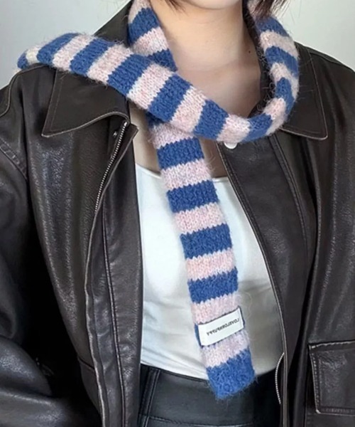 Vipoa(ヴィポア)の「ボーダーロングスキニーマフラー(マフラー・レディース・レッド系その他/ブラック/グレー系その他/ブルー・FREE)」の9枚目の写真