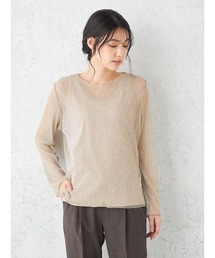 Emilyan ラメクレープジャージー長袖カットソー