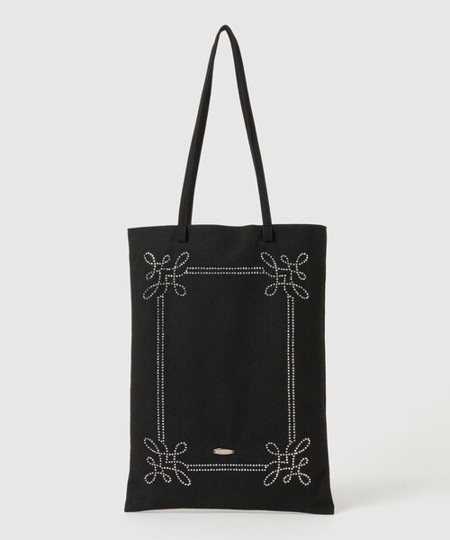 tanakadaisuke(タナカダイスケ)の「【tanakadaisuke/タナカダイスケ】Rhinestone frame tote bag/ラインストーンフレームトートバッグ(トートバッグ・レディース・ブラック/グレー・FREE)」の10枚目の写真