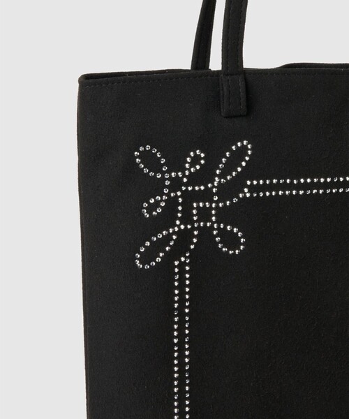 tanakadaisuke/タナカダイスケ】Rhinestone frame tote bag/ライン